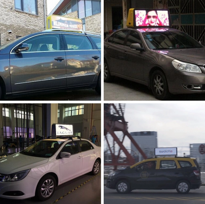 Wide Viewing Angle Taxi Led Advertising Sign P2.5 P3 P4 P5 With Air Quality / Noise Sensor 1