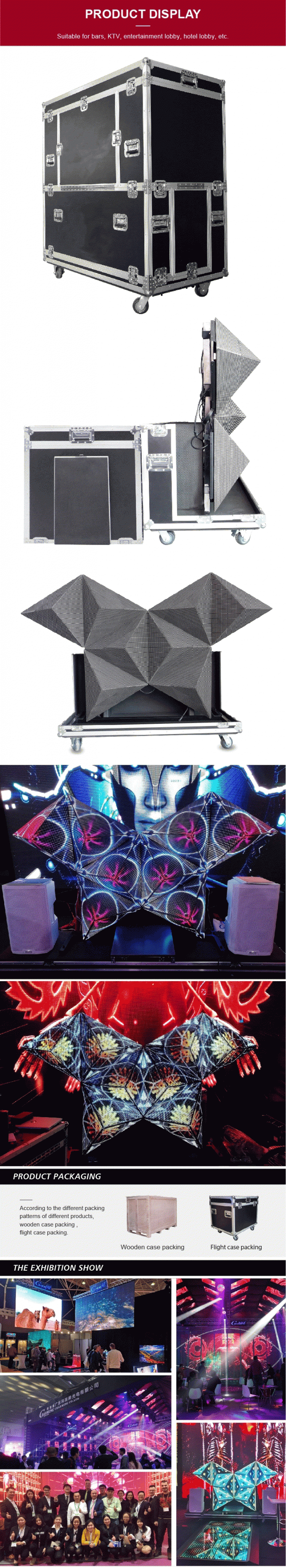 Nightclub Decoration 3d Custom LED Display Screen Video Dj Booth Full Color AC 110-220V 0