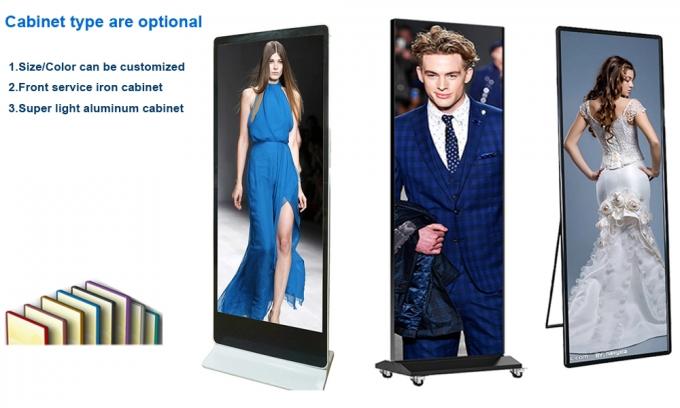 Full Color Indoor HD Screen , Small Pitch Floor Standing LED Poster Display 4