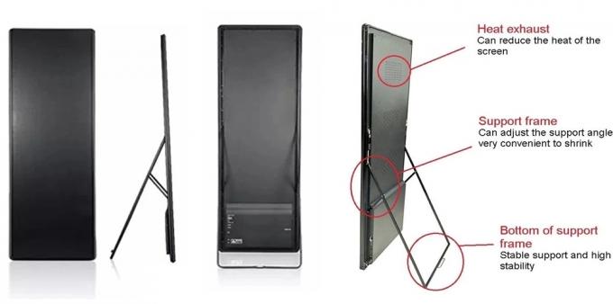 Full Color Indoor HD Screen , Small Pitch Floor Standing LED Poster Display 6