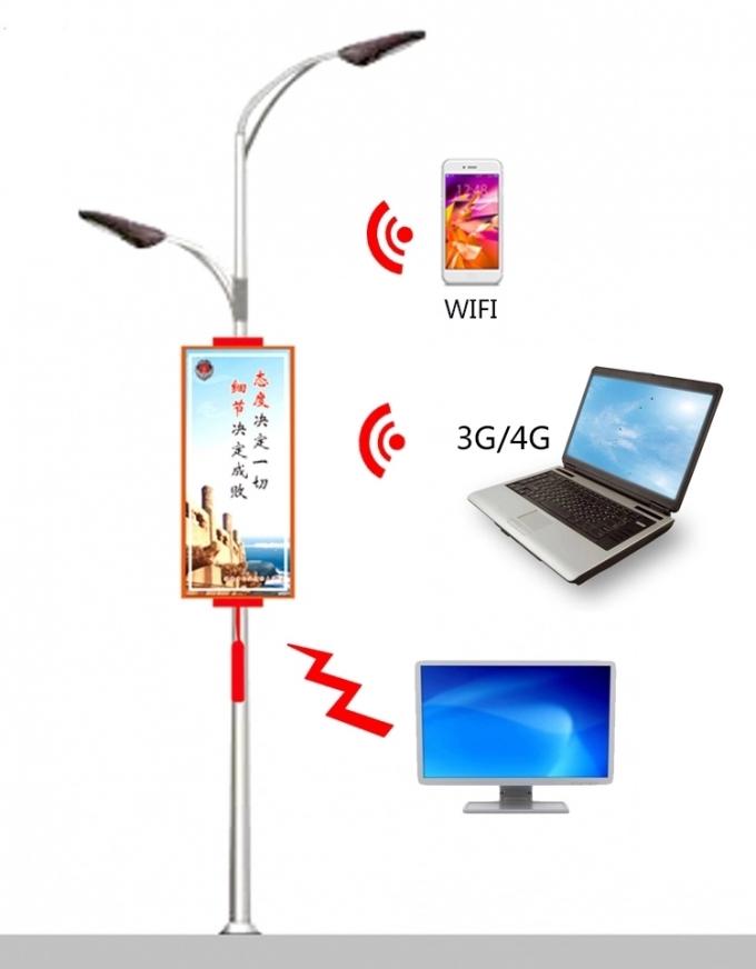 High Brightness Led Display Billboard 3G Wifi Street Light Advertising Pole Outdoor 3